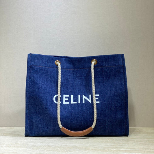 CANVAS TOTE 43 NAVY BLUE DENIM