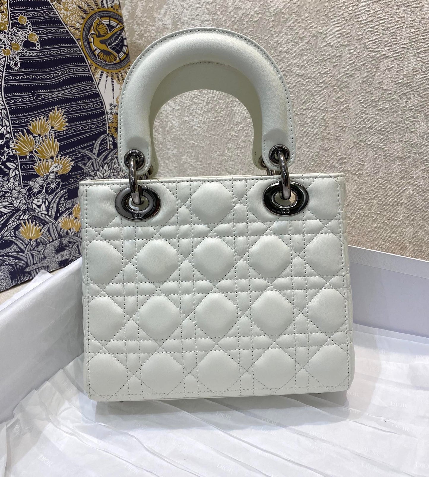 small lady 20 white lambskin shw