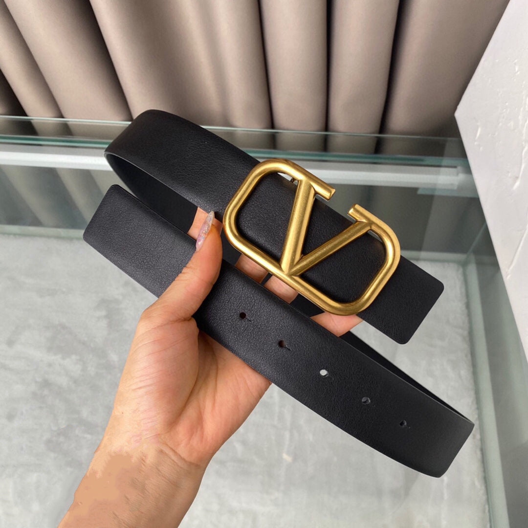 REVERSIBLE VLOGO SIGNATURE BELT IN GLOSSY ALL BLACK CALFSKIN GHW 40 MM