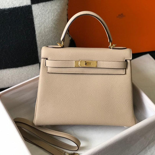 HM KELLY 25CM BEIGE TOGO GOLD HARDWARE