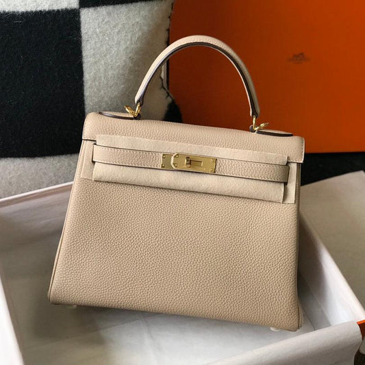 HM KELLY 32CM BAG IN BEIGE TOGO GOLD HARDWARE