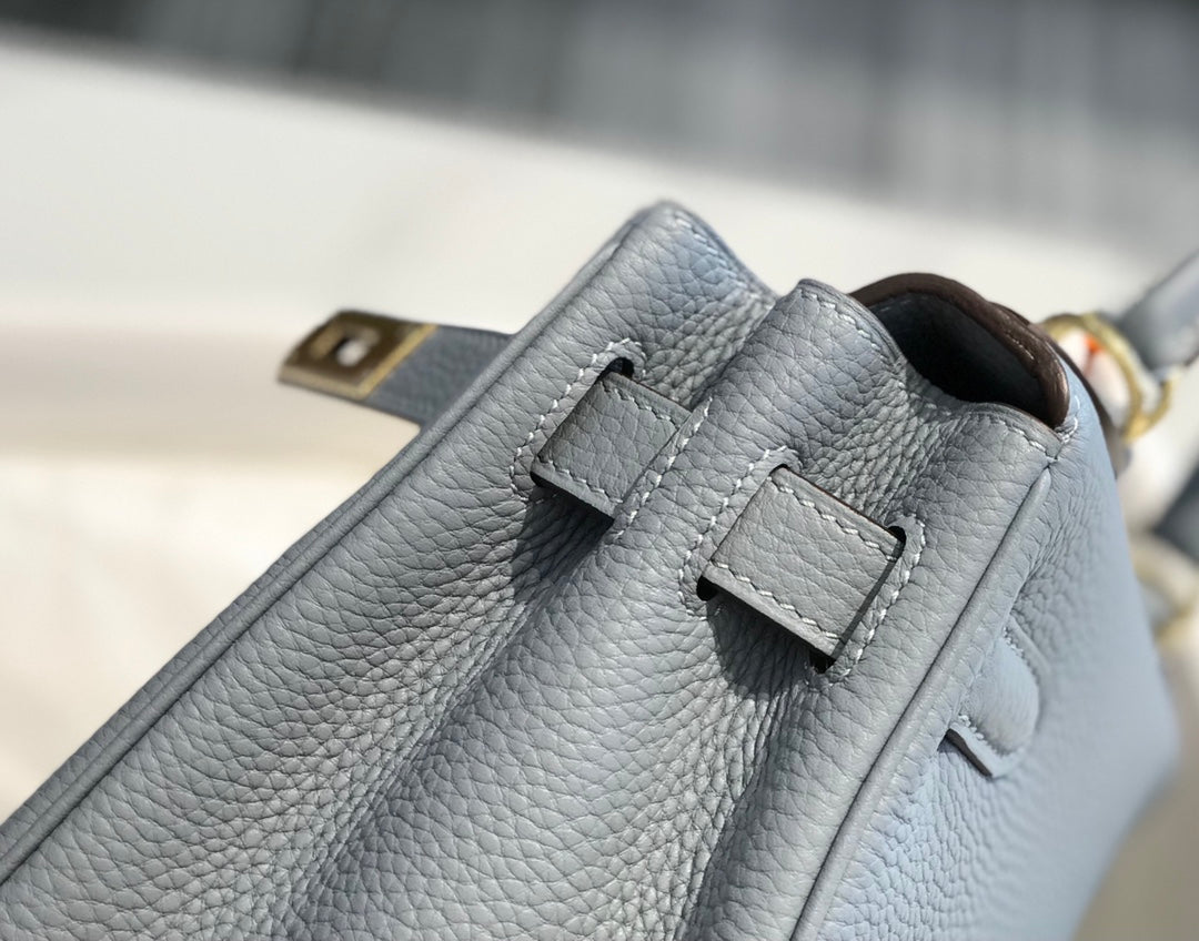 HM KELLY 32CM BAG IN TEMPERED GRAY TOGO GOLD HARDWARE