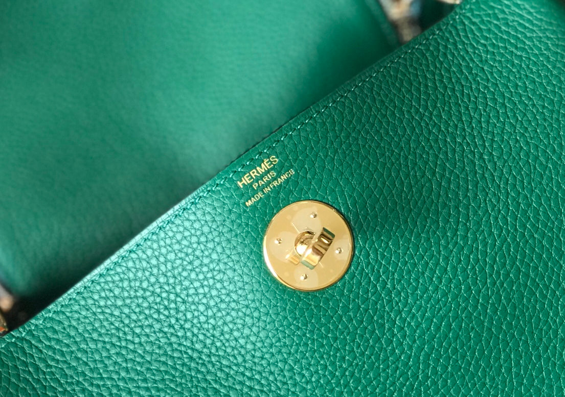 HM LINDY 26 BAG CASTLETON GREEN TAURILLON CLEMENCE LEATHER