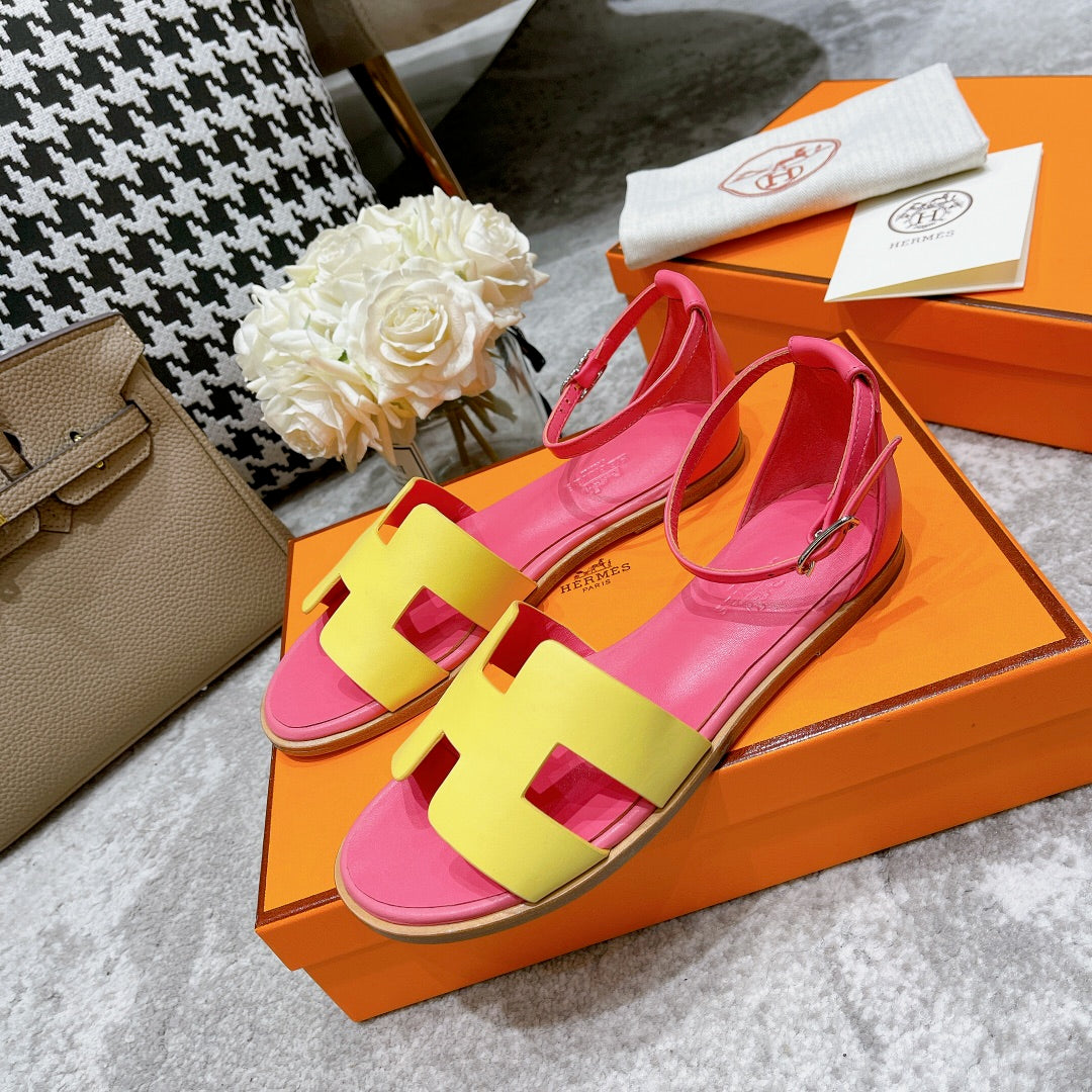 SANTORINI SANDAL PINK MIX LEMON CALFSKIN