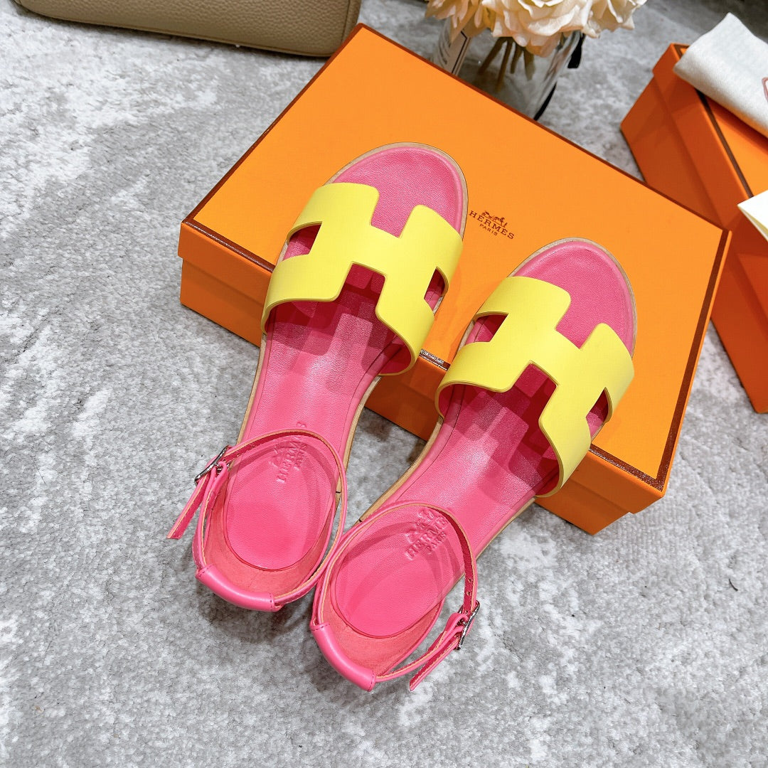 SANTORINI SANDAL PINK MIX LEMON CALFSKIN