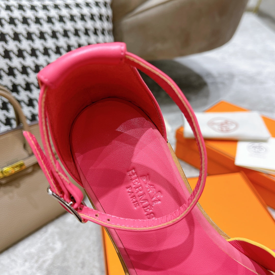 SANTORINI SANDAL PINK MIX LEMON CALFSKIN