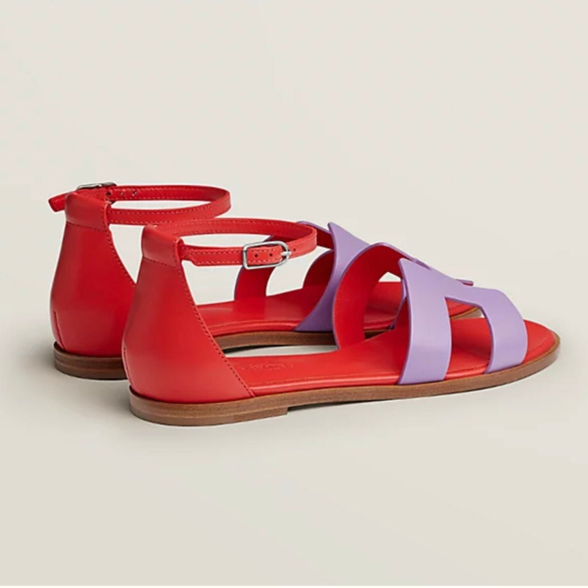 SANTORINI SANDAL CRIMSON MIX LAVENDER CALFSKIN