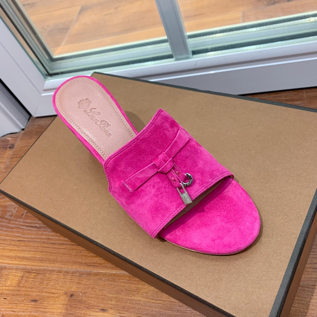 Summer Charms Mules 80 Hot Pink Suede Pink Lambskin