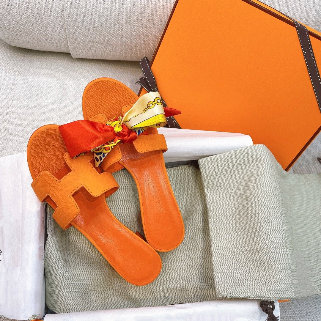 Oasis Sandal Epsom Calfskin Orange