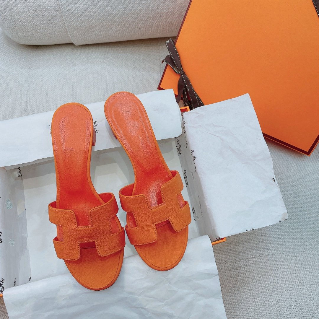 Oasis Sandal Epsom Calfskin Orange