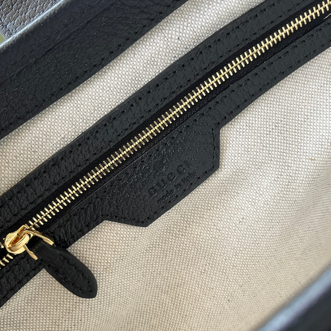 JACKIE 1961 SHOULDER BAG 28 IN BLACK YELLOW DENIM AND BLACK CALFSKIN TRIM GOLD HARDWARE