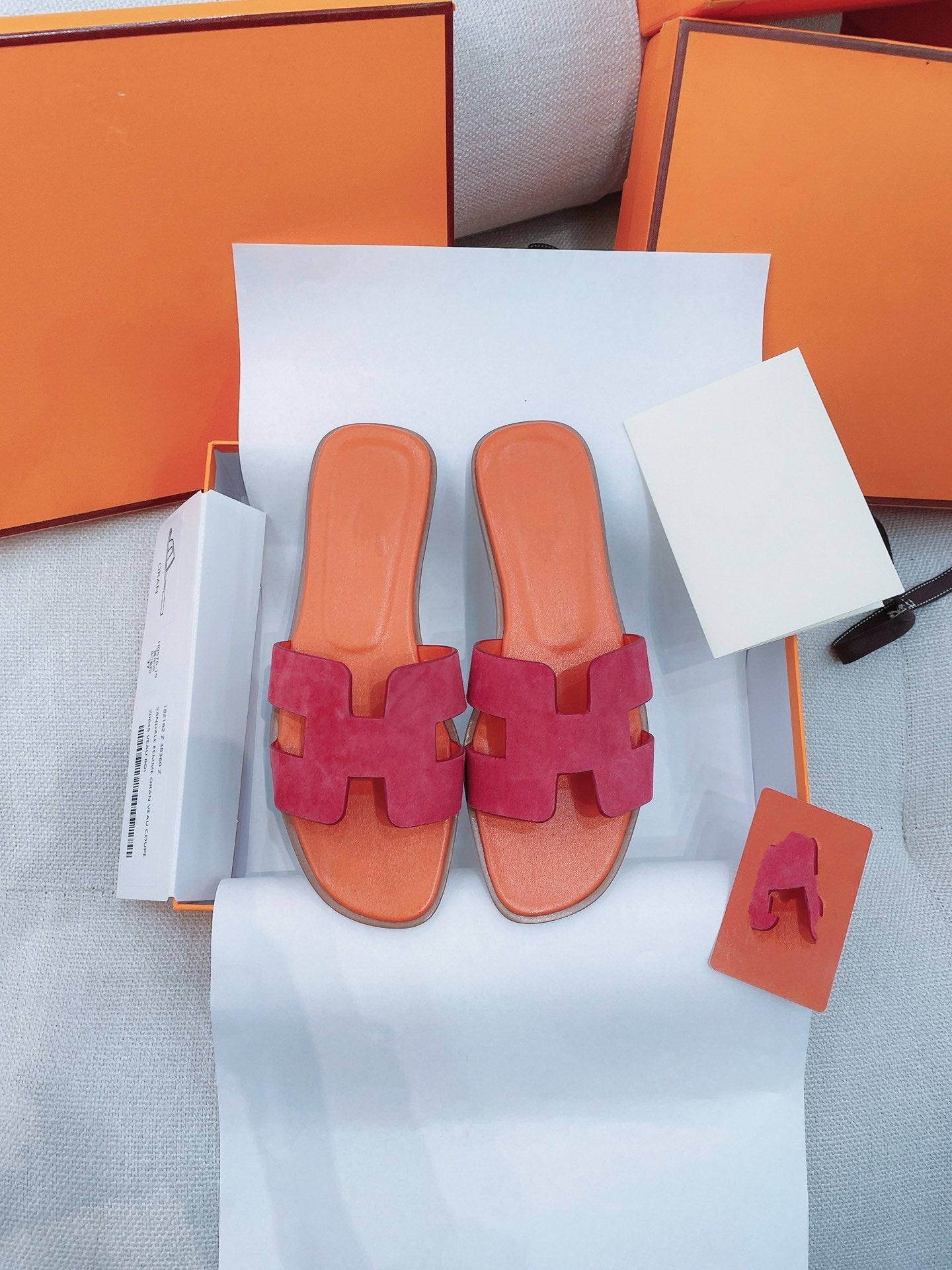 0ran Sandal Orange/Red Suede