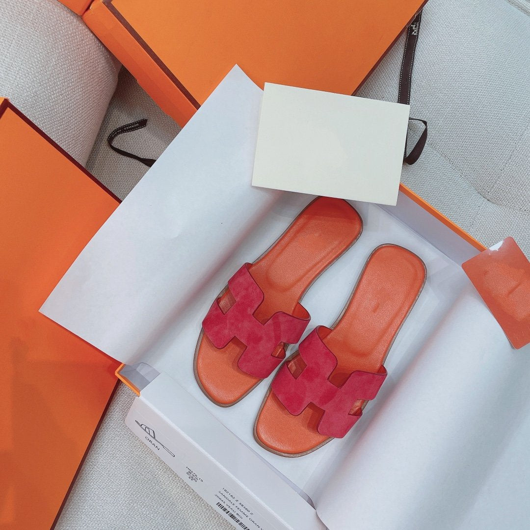 0ran Sandal Orange/Red Suede