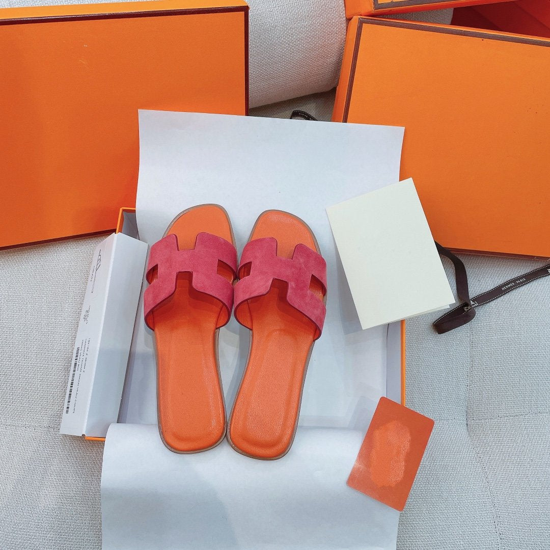 0ran Sandal Orange/Red Suede