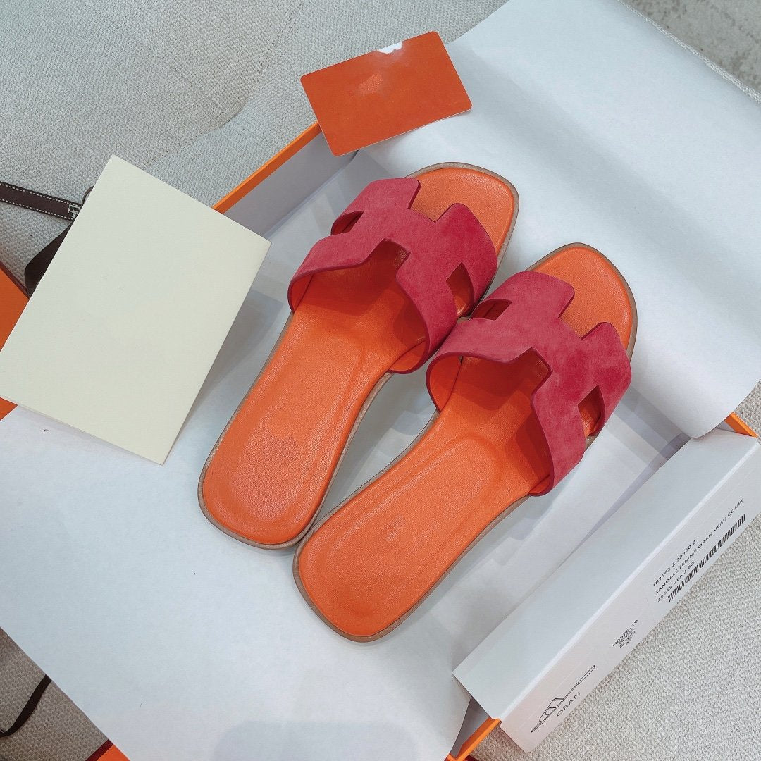 0ran Sandal Orange/Red Suede