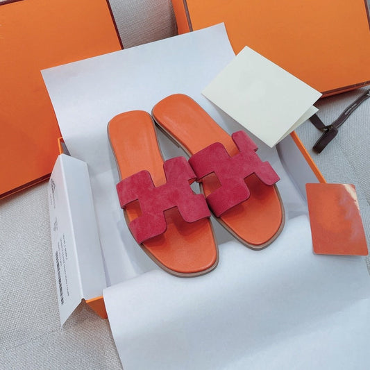 0ran Sandal Orange/Red Suede