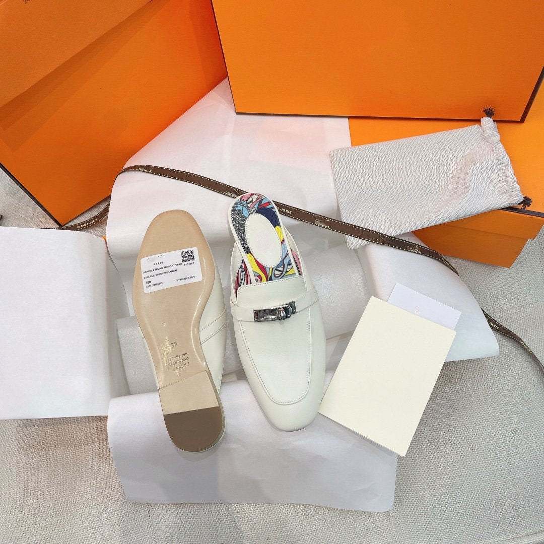 OZ Mule White Calfskin