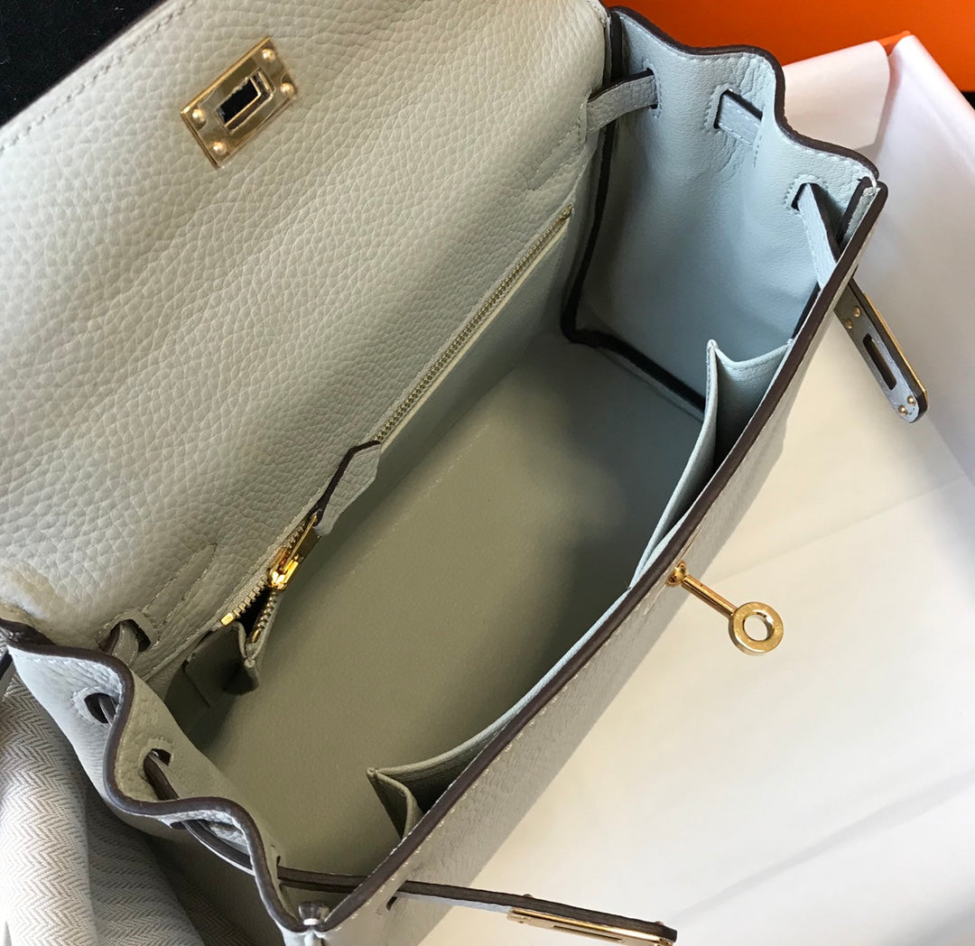 hm kelly 32cm white togo leather gold hardware