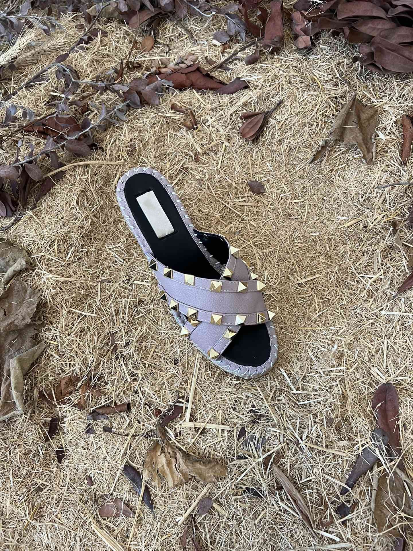 Rockstud Crisscross Espadrilles 80mm Sandal Wedges Black Purple