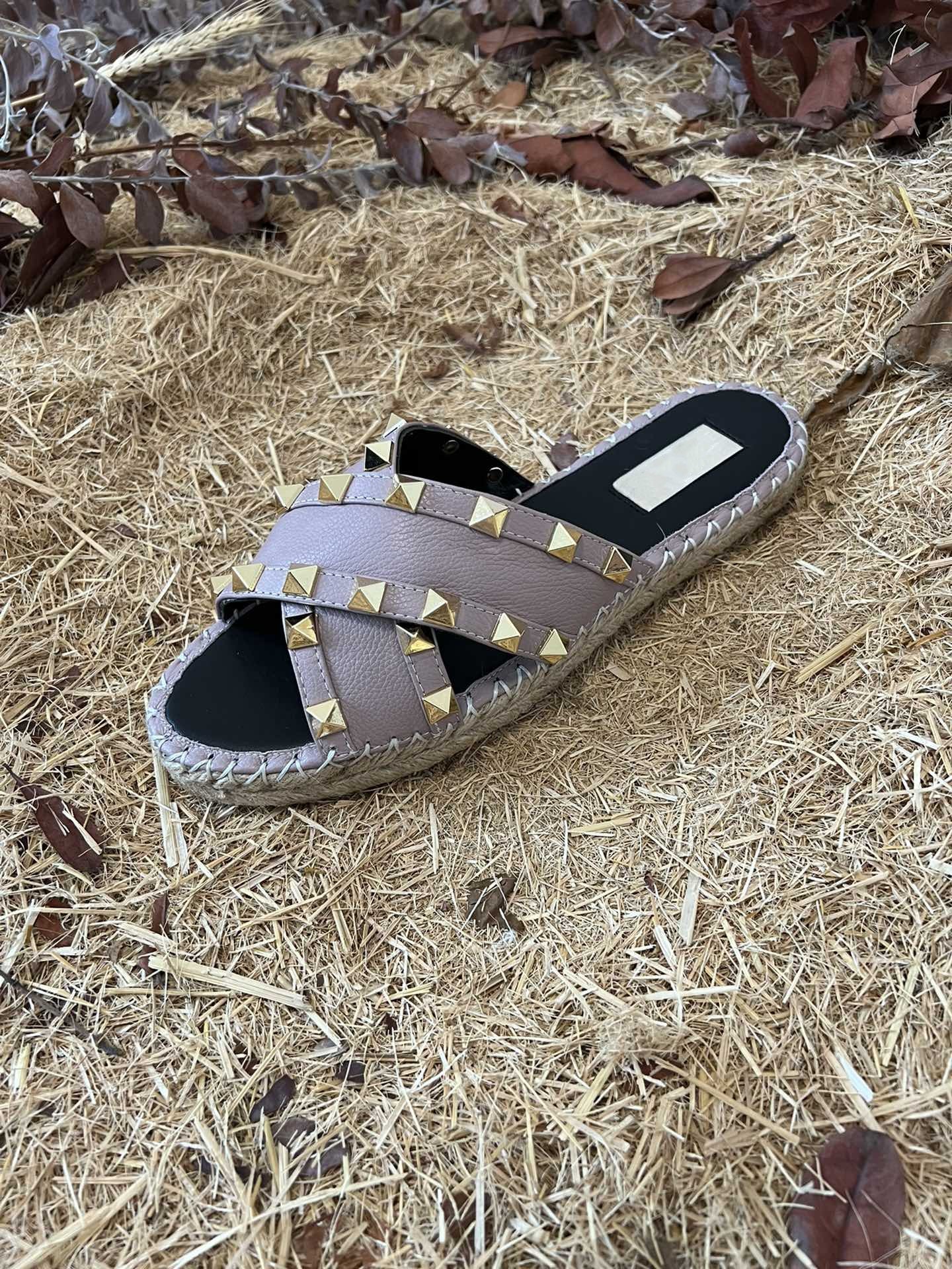 Rockstud Crisscross Espadrilles 20mm Sandal Wedges Black Purple