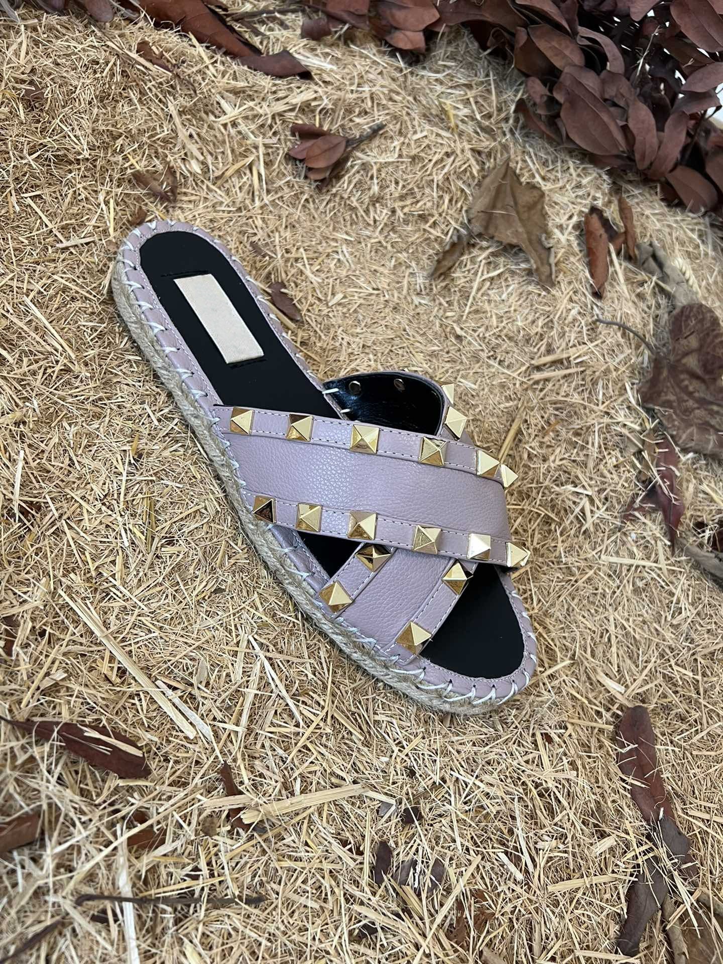 Rockstud Crisscross Espadrilles 20mm Sandal Wedges Black Purple