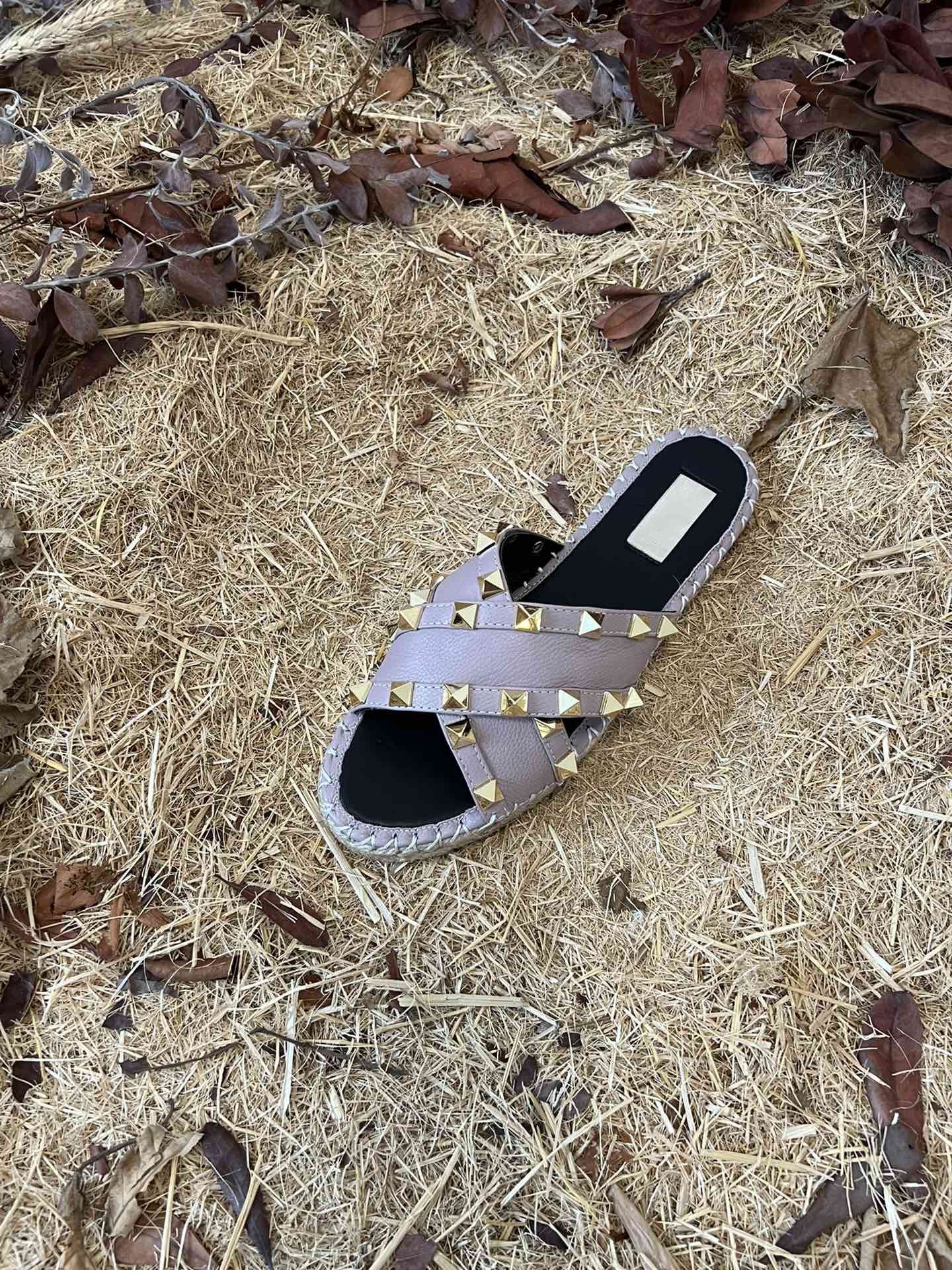 Rockstud Crisscross Espadrilles 20mm Sandal Wedges Black Purple