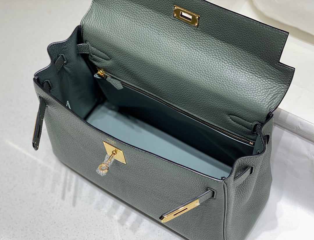 hm kelly 32cm almond green togo leather gold hardware