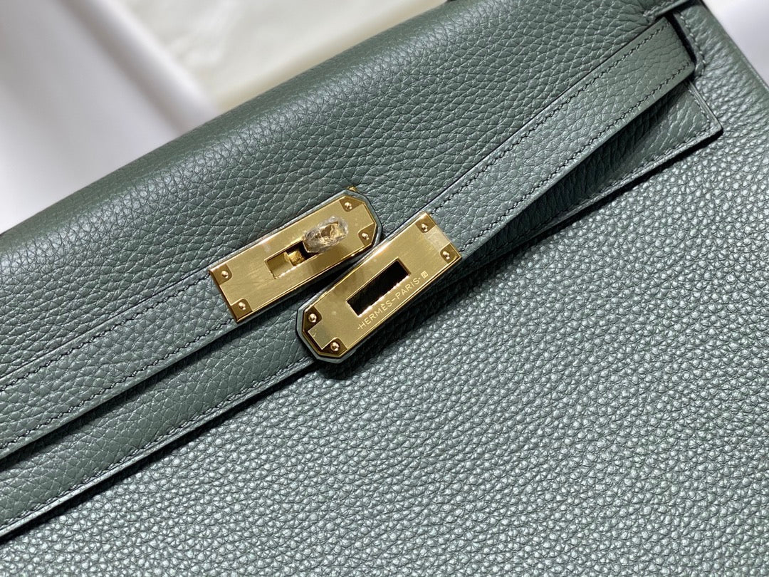 hm kelly 32cm almond green togo leather gold hardware