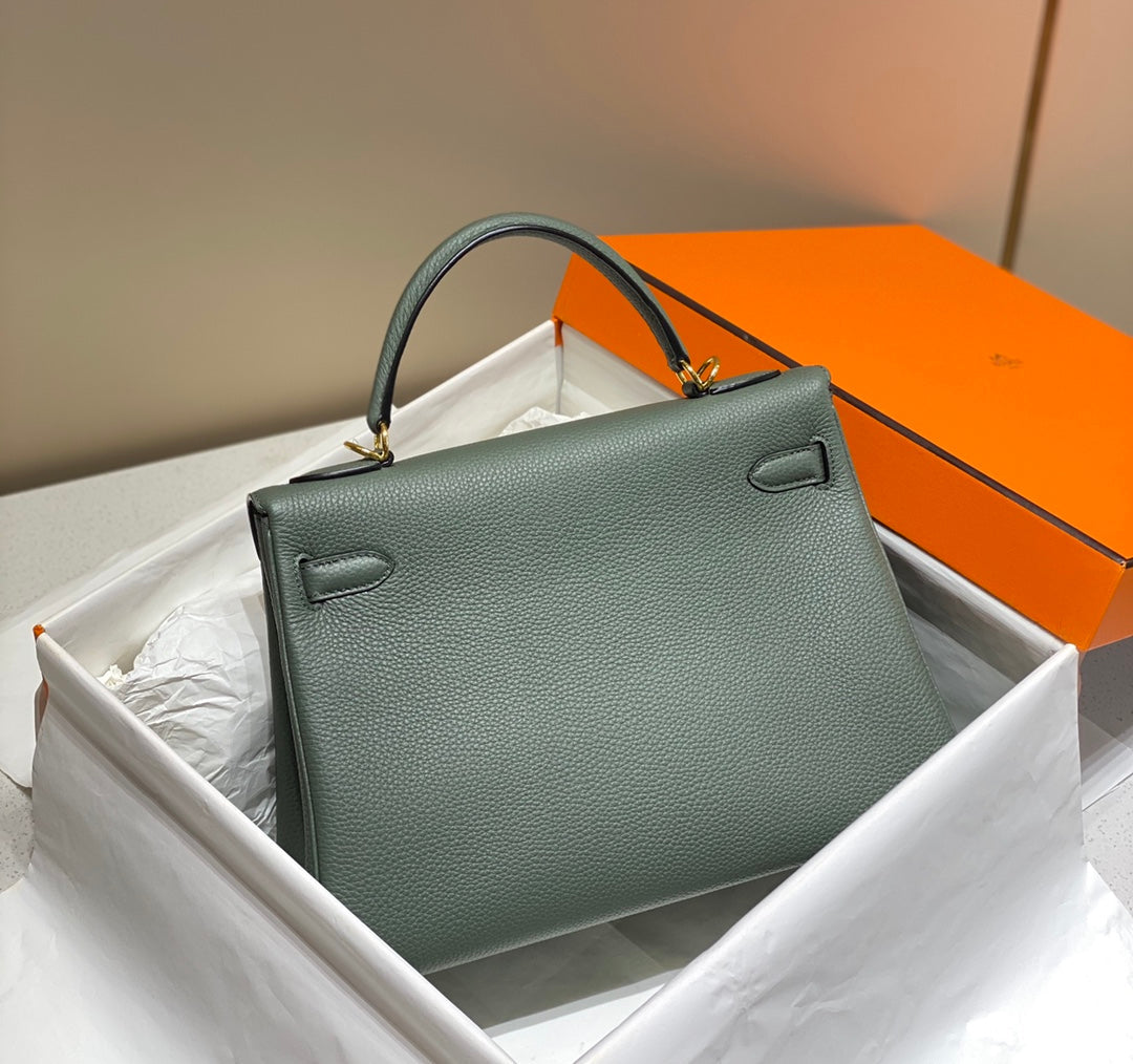 hm kelly 32cm almond green togo leather gold hardware