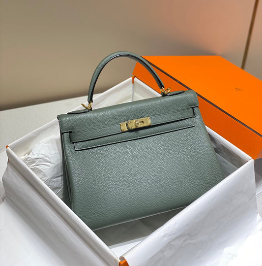 hm kelly 32cm almond green togo leather gold hardware