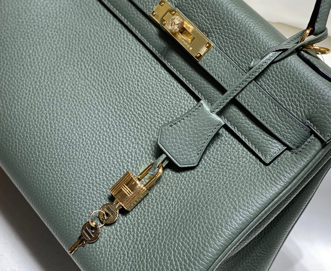 hm kelly 32cm almond green togo leather gold hardware