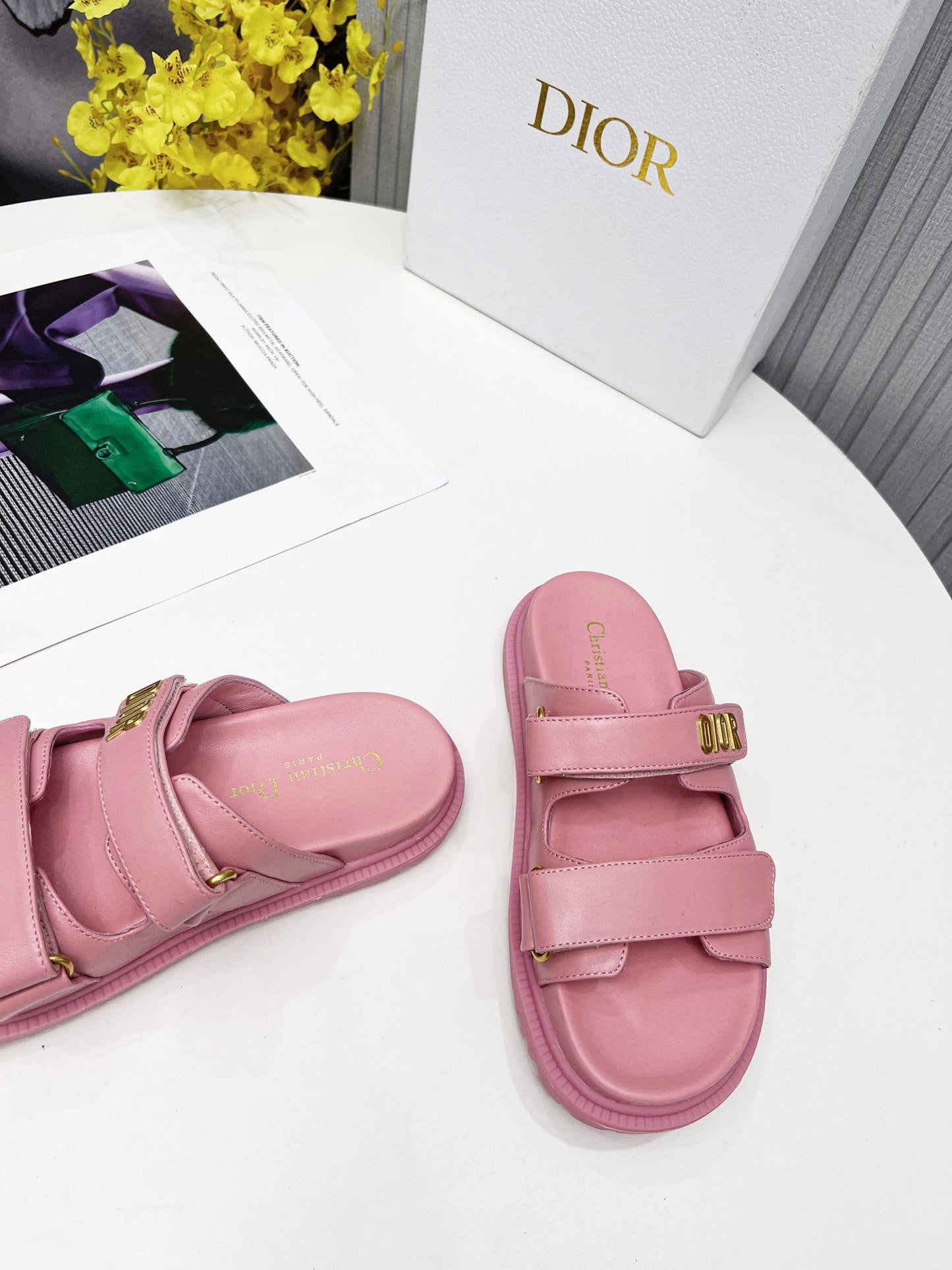 cd dioract dad sandal mule pink lambskin