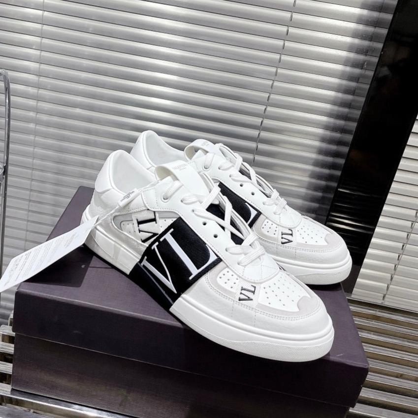 Valenti Low Top VL7N White Mix Black Calfskin And Canvas 993723