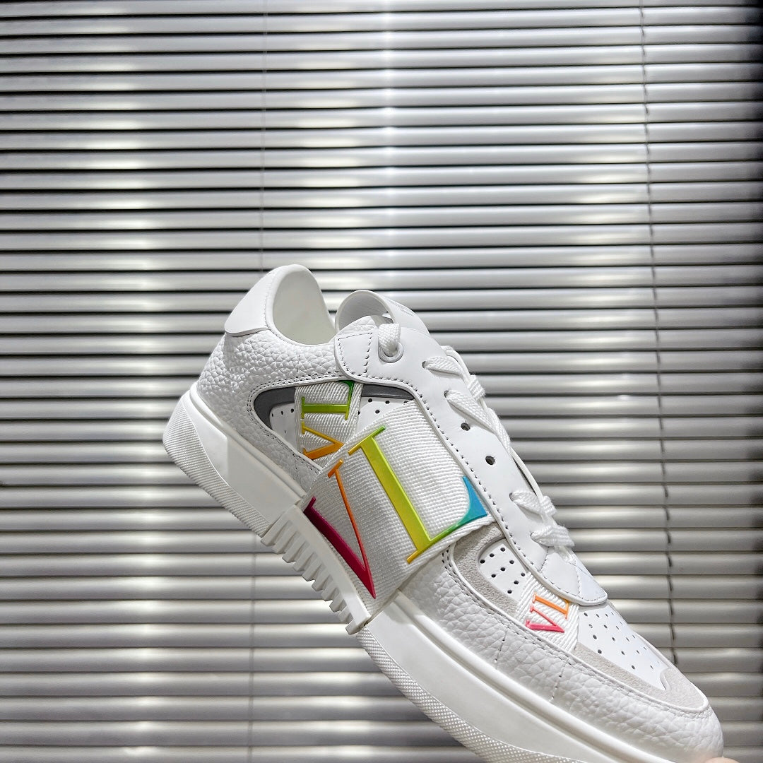 Valenti Low Top VL7N White Mix Multicolor Calfskin And Canvas 993722