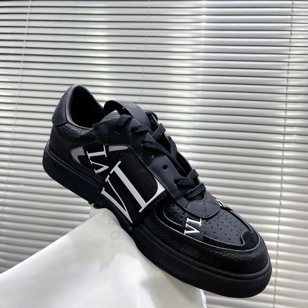 Valenti Low Top VL7N Black Calfskin And Canvas 993726