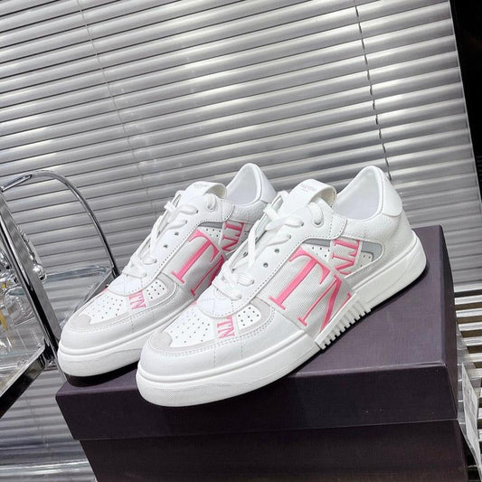 Valenti Low Top VL7N White Mix Light Pink Calfskin And Canvas 993733