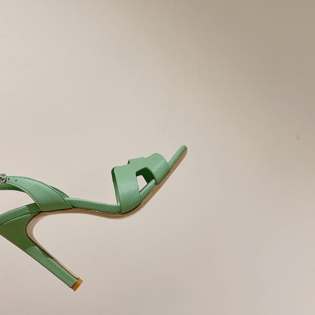 SLINGBACK SANDAL ETERNITE 105 EMERALD LAMBSKIN