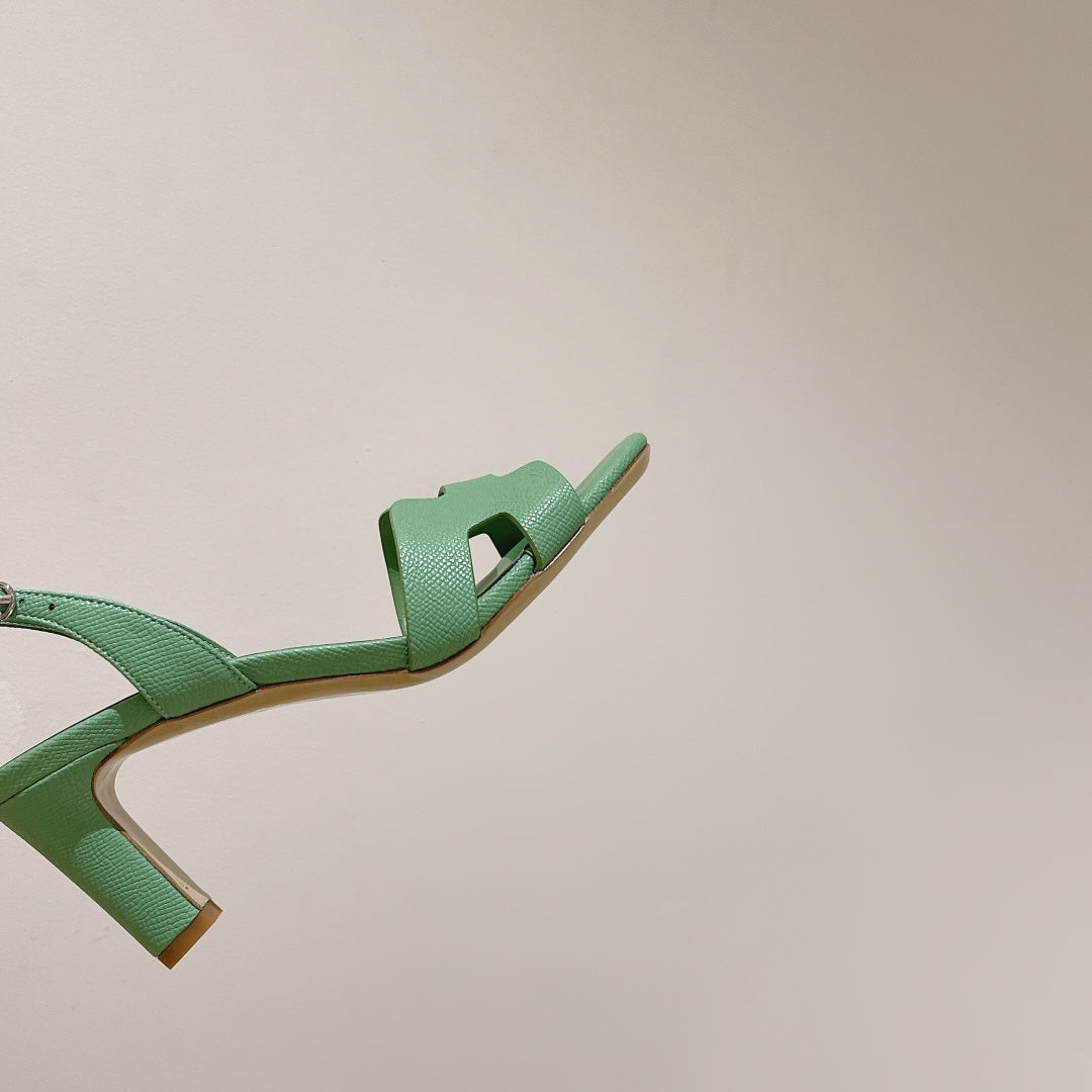 SLINGBACK SANDAL ETERNITE 75 EMERALD LAMBSKIN