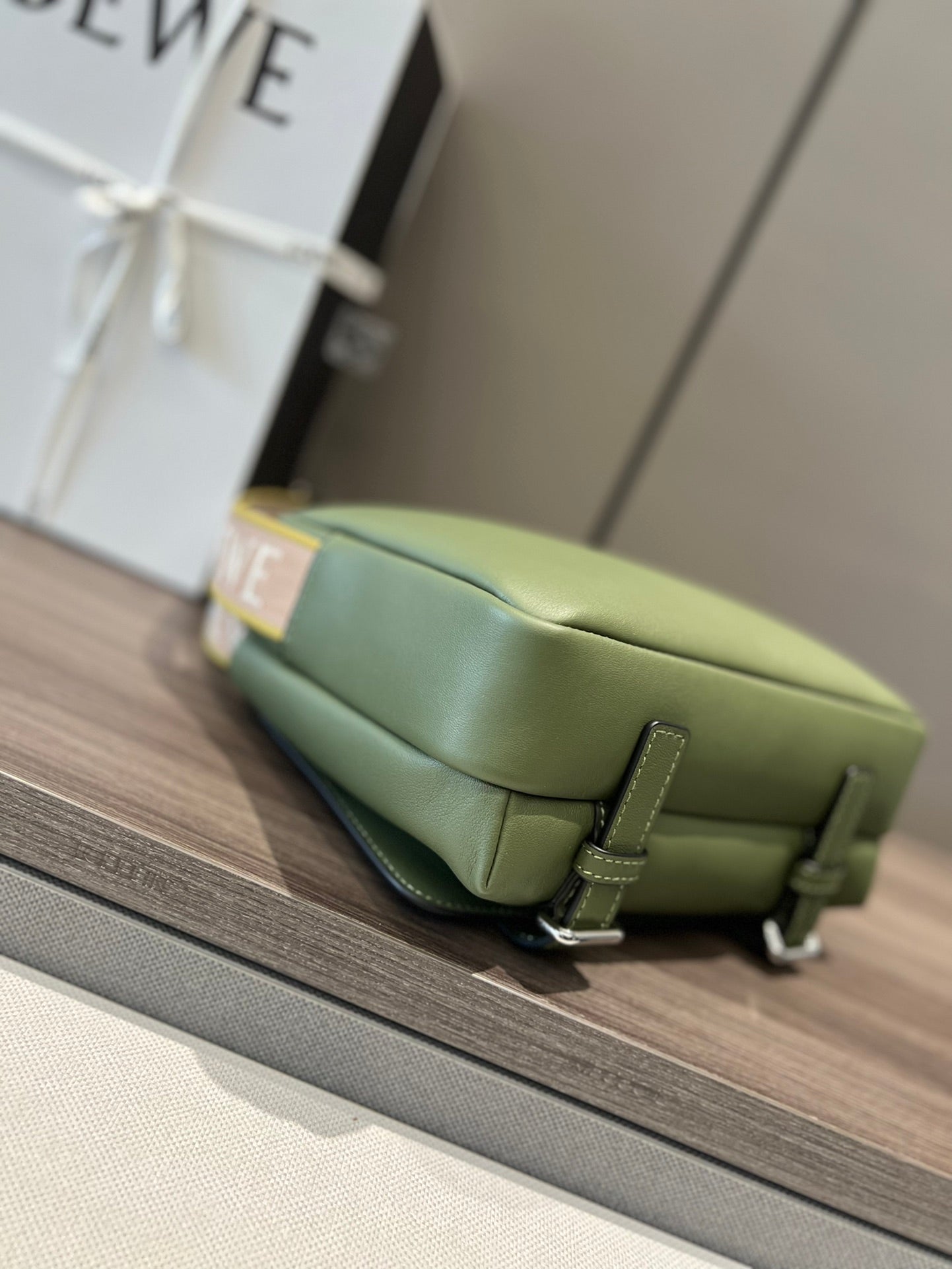 Loew Military Green Leather Messager Bag