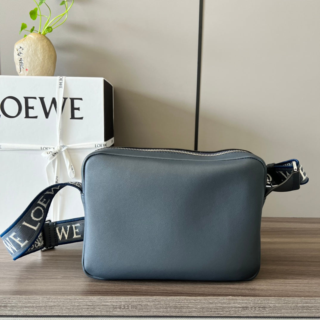 Loew Military Blue Leather Messager Bag