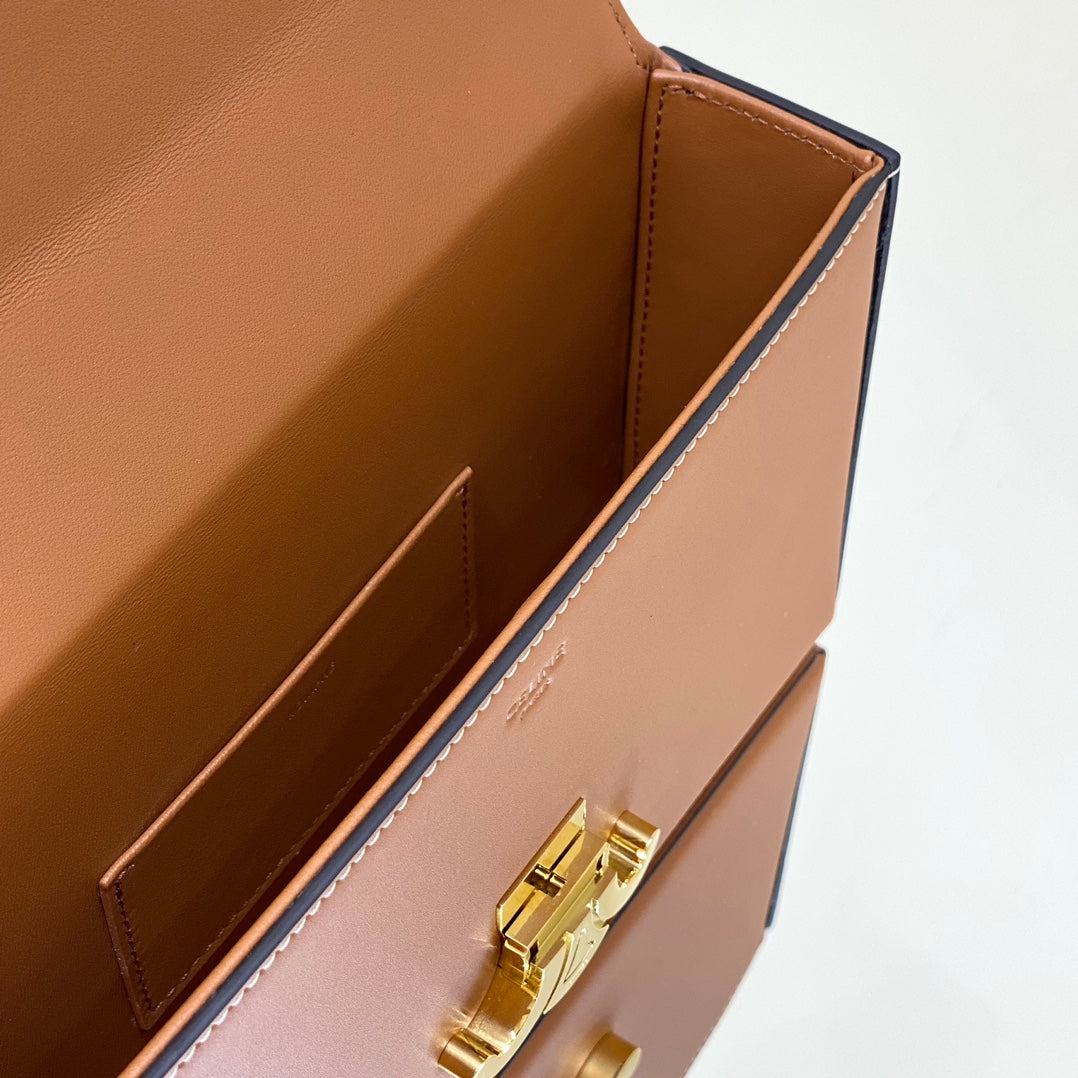 BOX TRIOMPHE 22 TAN NATURAL CALFSKIN