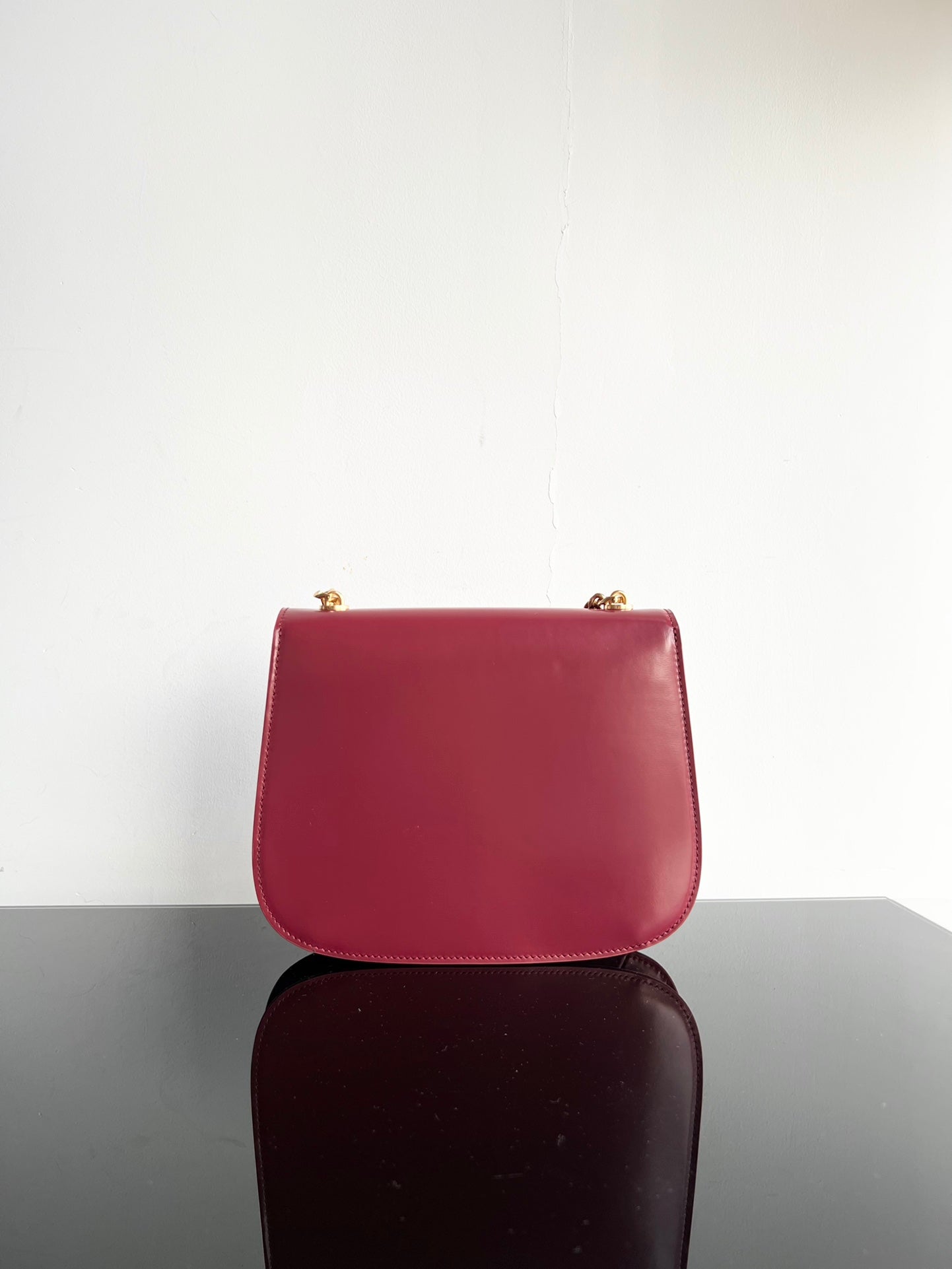 BESACE TRIPHOME 24 RUBY RED GLOSSY CALFSKIN