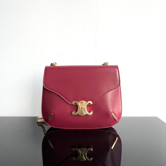 BESACE TRIPHOME 24 RUBY RED GLOSSY CALFSKIN