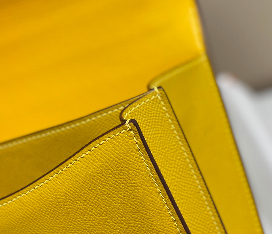 constance 24 yellow epsom leather gold hardware