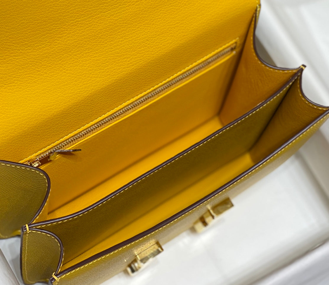 constance 24 yellow epsom leather gold hardware