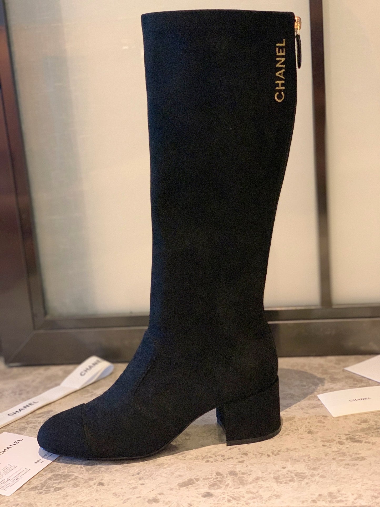 CC High Boots 50mm In Black Suede 940082