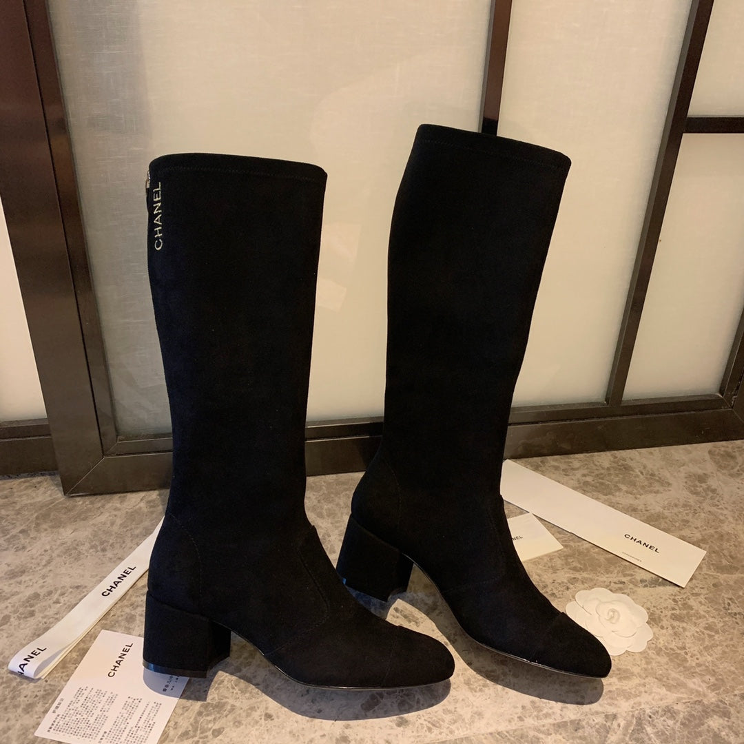 CC High Boots 50mm In Black Suede 940082