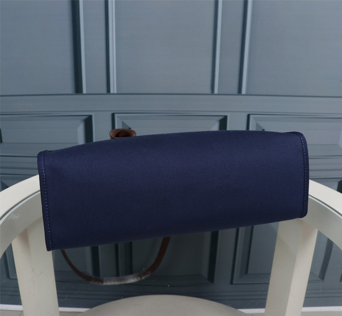 HM HERBAG ZIP 31 NAVY AND BRONZE CANVAS