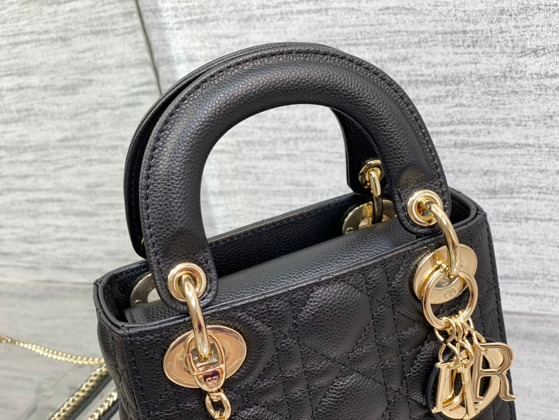 mini lady 17 black casfskin ghw