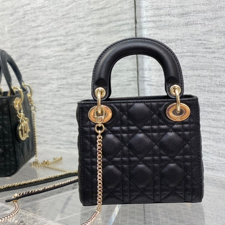 mini lady 17 black casfskin ghw